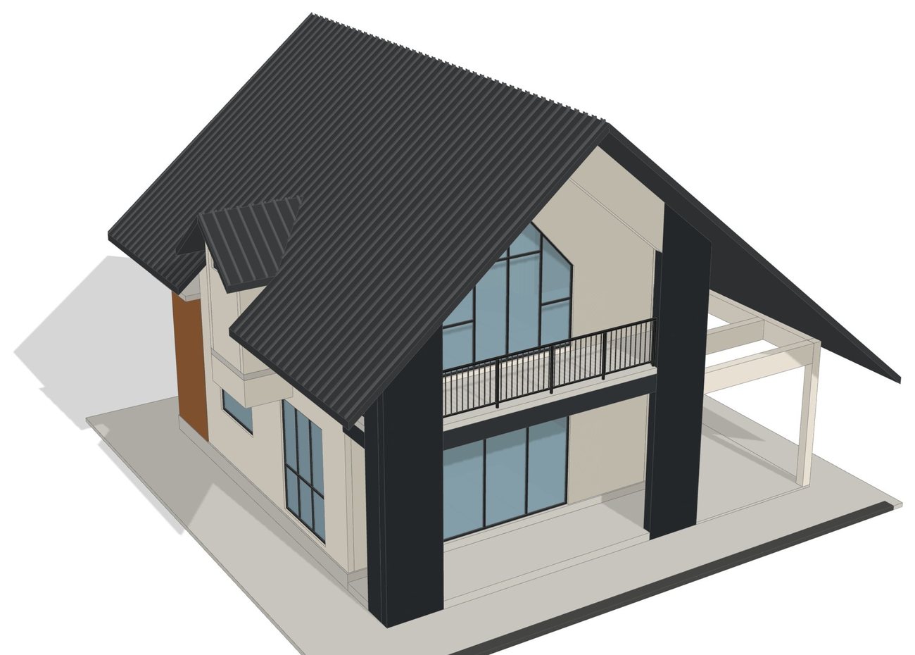 Sample two-storey house as a 3D model